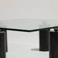 TABLE BASSE EN VERRE ET MARBRE NOIR, 1970s