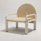 “54L” ARMCHAIR IN WHITE METAL AND FABRIC, GAE AULENTI, 1970s