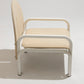 “54L” ARMCHAIR IN WHITE METAL AND FABRIC, GAE AULENTI, 1970s