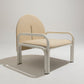 “54L” ARMCHAIR IN WHITE METAL AND FABRIC, GAE AULENTI, 1970s