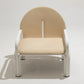 “54L” ARMCHAIR IN WHITE METAL AND FABRIC, GAE AULENTI, 1970s