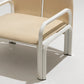 “54L” ARMCHAIR IN WHITE METAL AND FABRIC, GAE AULENTI, 1970s