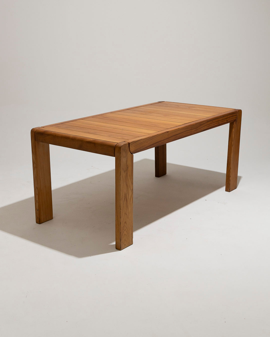 ELM EXTENDING TABLE, MAISON REGAIN, 1970s