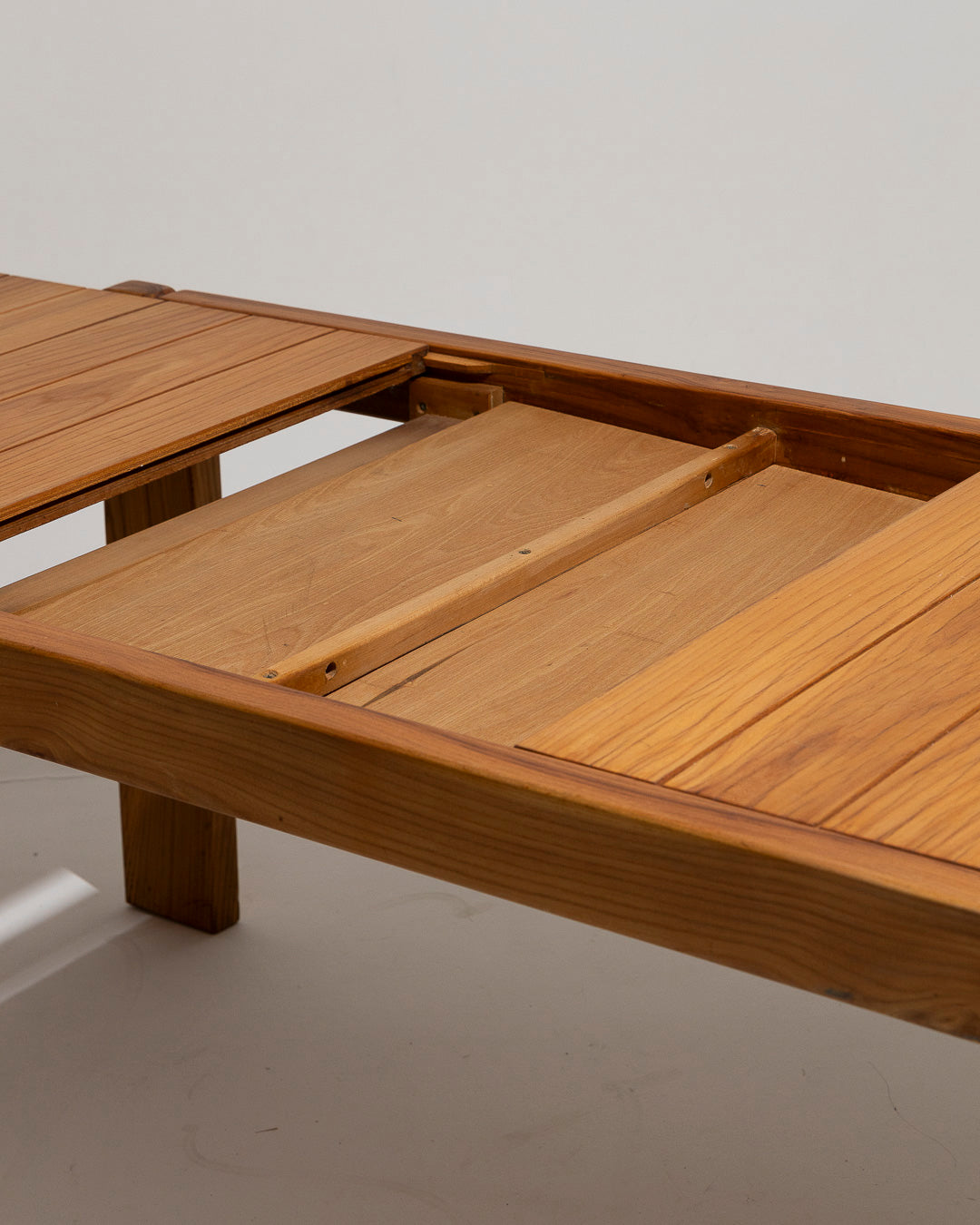 ELM EXTENDING TABLE, MAISON REGAIN, 1970s