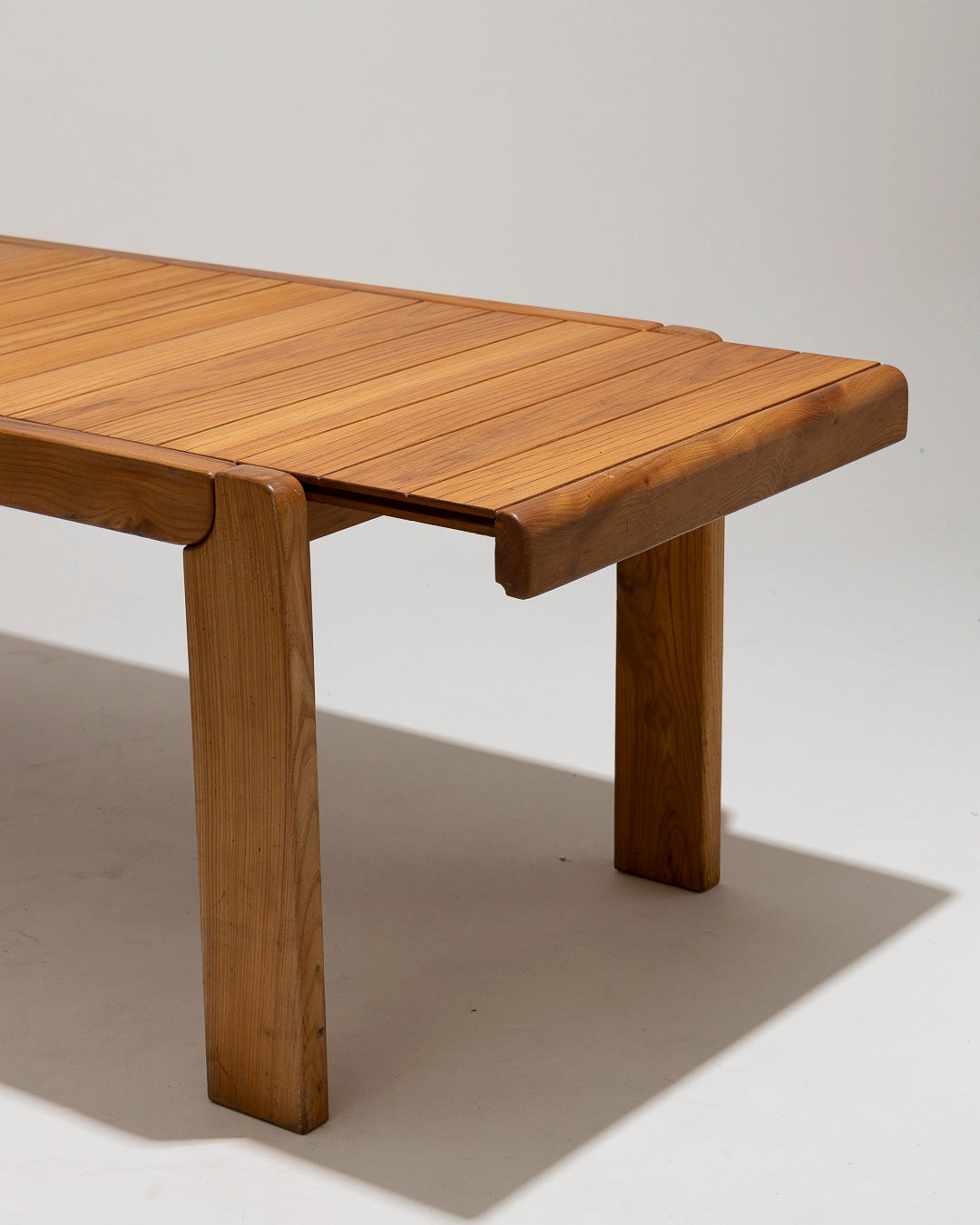 ELM EXTENDING TABLE, MAISON REGAIN, 1970s