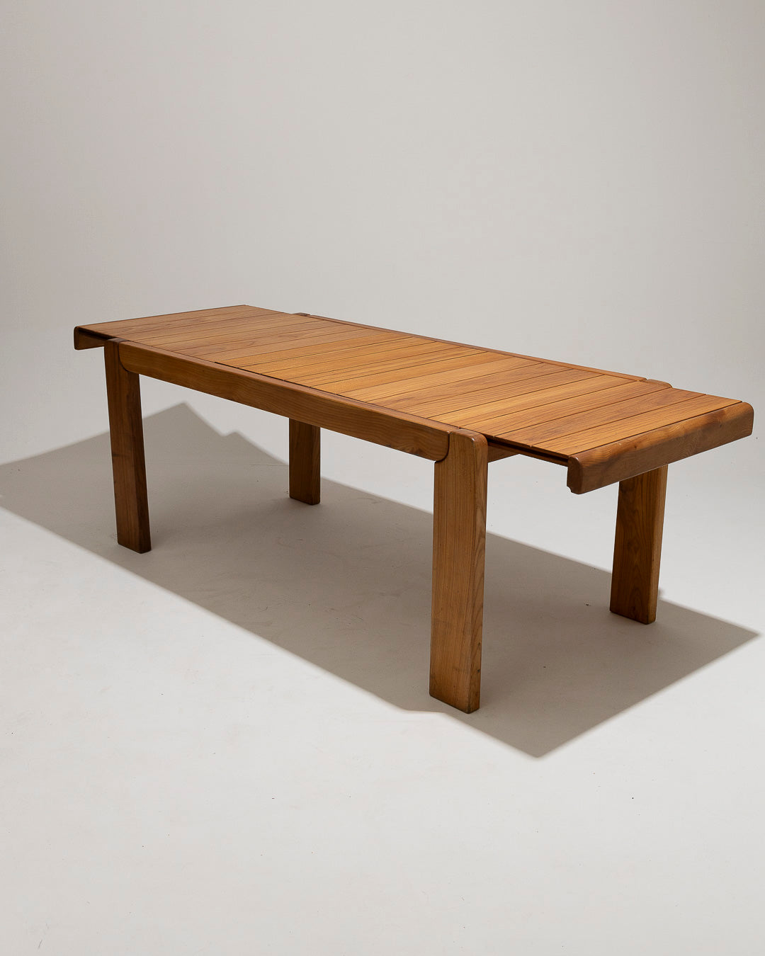 ELM EXTENDING TABLE, MAISON REGAIN, 1970s