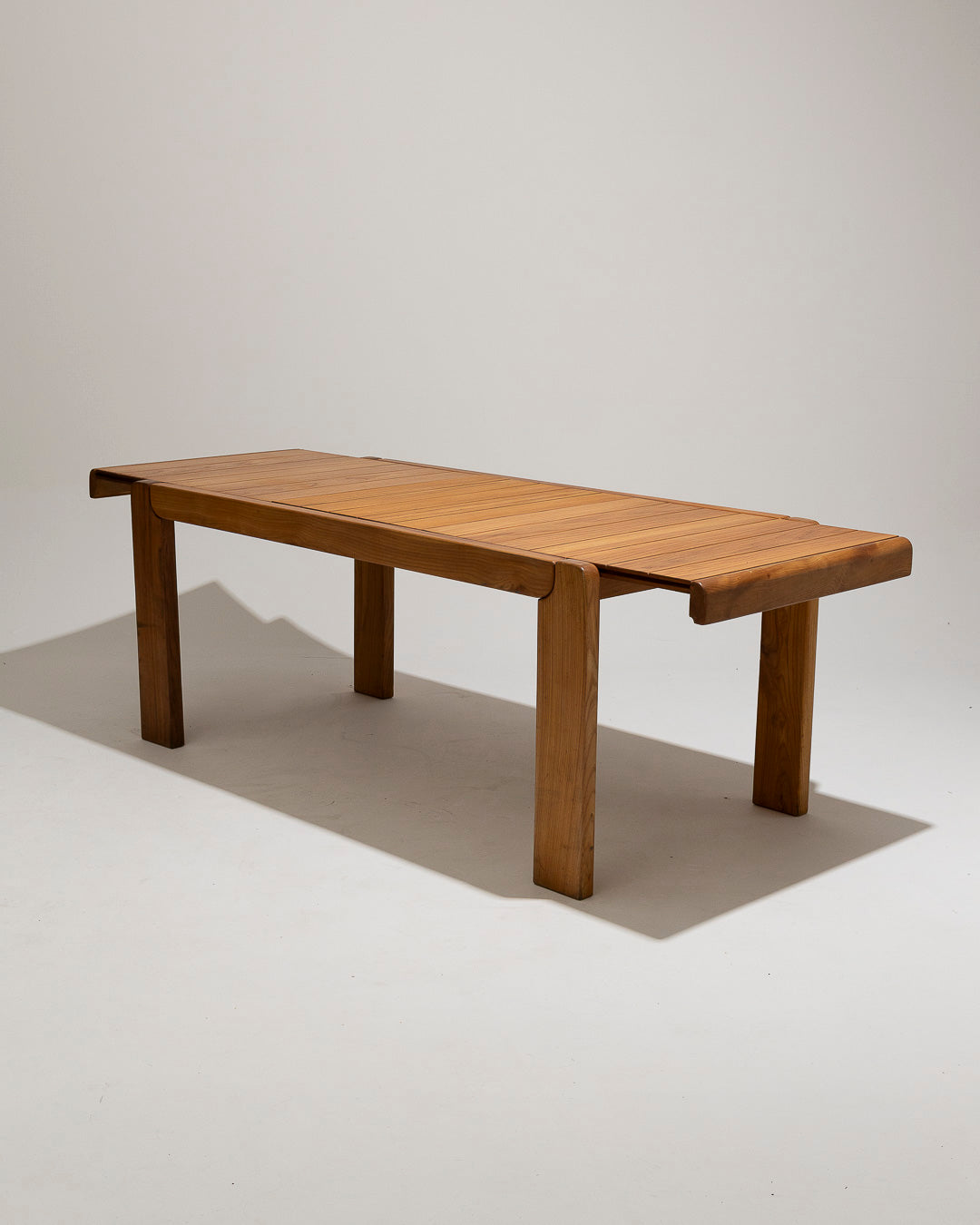 ELM EXTENDING TABLE, MAISON REGAIN, 1970s