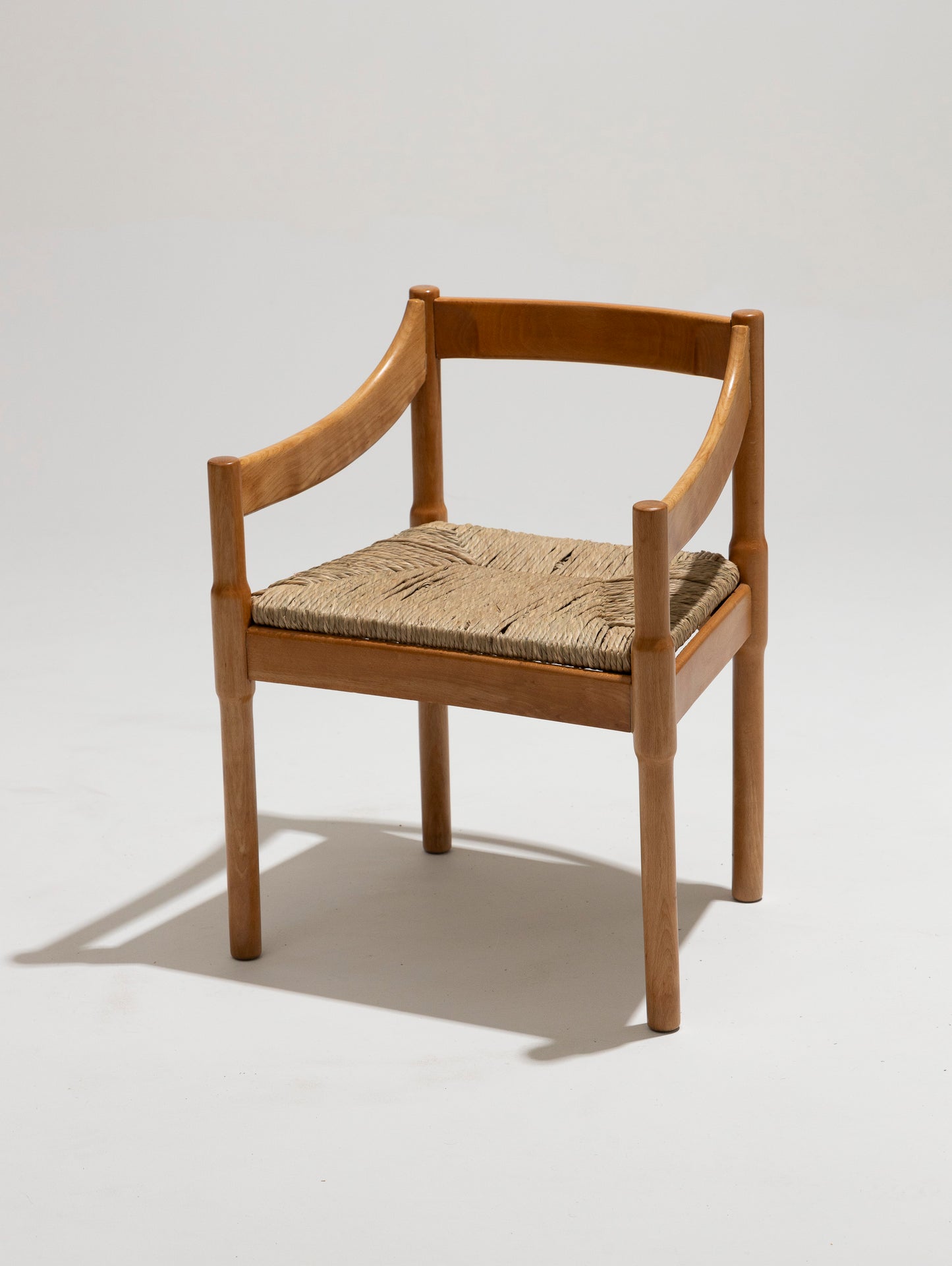 CHAISE EN PAILLE ET BOIS, VICO MAGISTRETTI, CASSINA, 1960s