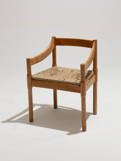 Sedia di paglia e legno, Vico Magistretti, Cassina, anni '60