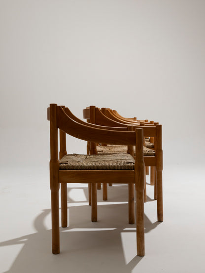 Sedia di paglia e legno, Vico Magistretti, Cassina, anni '60