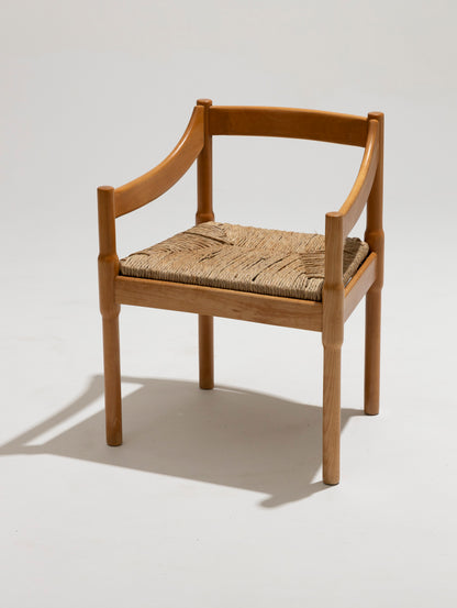 Sedia di paglia e legno, Vico Magistretti, Cassina, anni '60