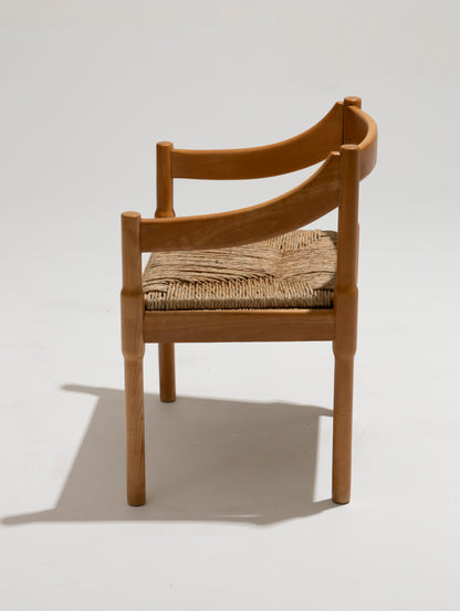 Sedia di paglia e legno, Vico Magistretti, Cassina, anni '60