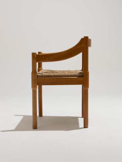 Sedia di paglia e legno, Vico Magistretti, Cassina, anni '60