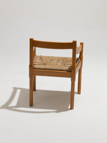 Sedia di paglia e legno, Vico Magistretti, Cassina, anni '60