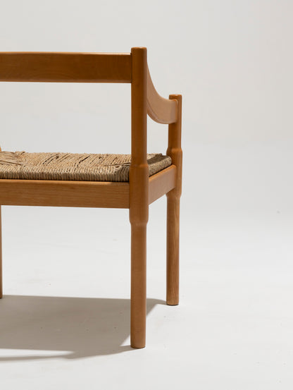 Sedia di paglia e legno, Vico Magistretti, Cassina, anni '60