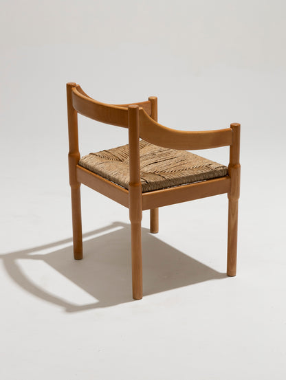 Sedia di paglia e legno, Vico Magistretti, Cassina, anni '60