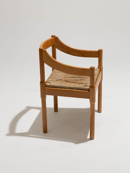 Sedia di paglia e legno, Vico Magistretti, Cassina, anni '60