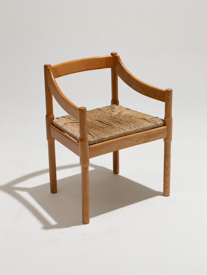 Sedia di paglia e legno, Vico Magistretti, Cassina, anni '60