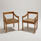 PAIRE DE CHAISES EN PAILLE ET BOIS, VICO MAGISTRETTI, CASSINA, 1960s