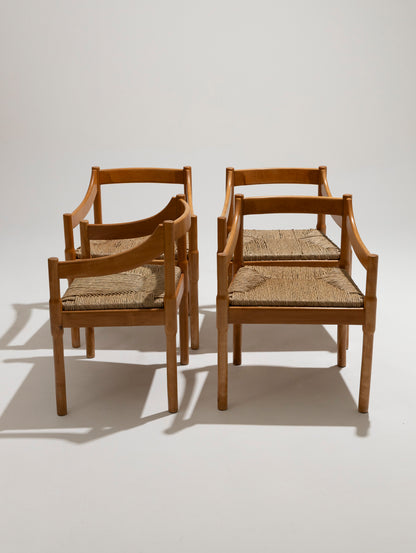 Sedia di paglia e legno, Vico Magistretti, Cassina, anni '60