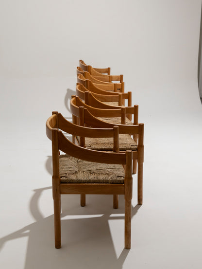 Sedia di paglia e legno, Vico Magistretti, Cassina, anni '60