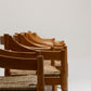 WITHOUT PRICE / SET OF 6 STRAW AND WOOD CHAIRS, VICO MAGISTRETTI, CASSINA, 1960s 