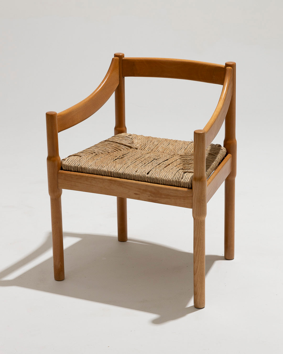 SET DE 4 CHAISES EN PAILLE ET BOIS, VICO MAGISTRETTI, CASSINA, 1960s