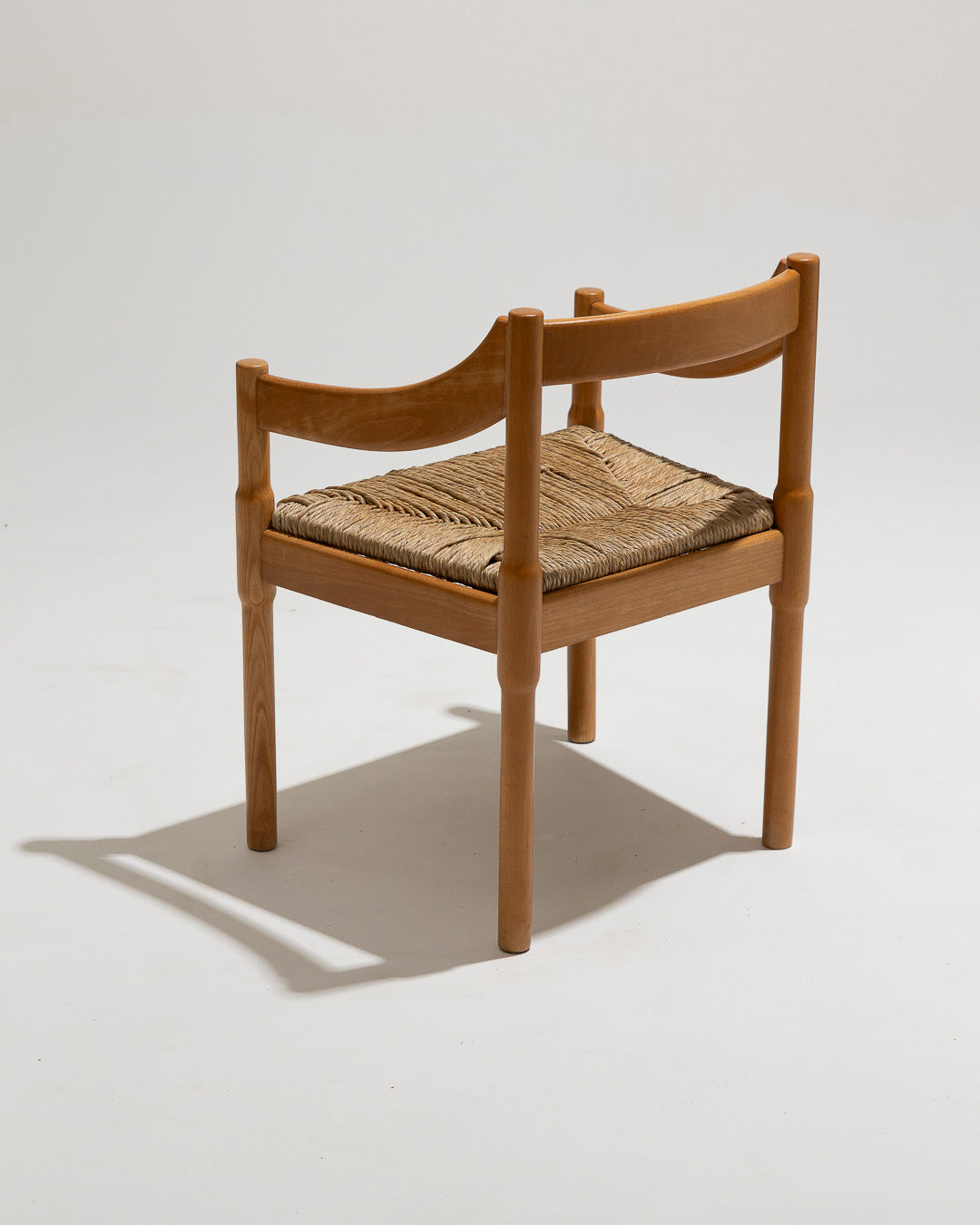 SET DE 4 CHAISES EN PAILLE ET BOIS, VICO MAGISTRETTI, CASSINA, 1960s