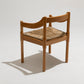 WITHOUT PRICE / SET OF 6 STRAW AND WOOD CHAIRS, VICO MAGISTRETTI, CASSINA, 1960s 