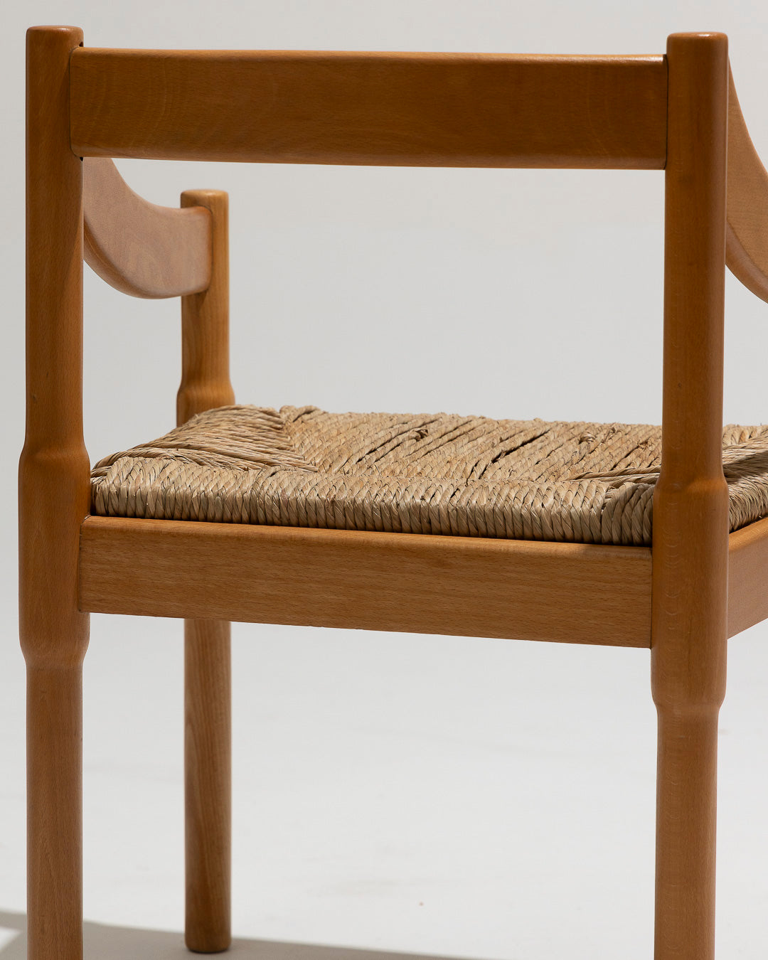 SET DE 4 CHAISES EN PAILLE ET BOIS, VICO MAGISTRETTI, CASSINA, 1960s