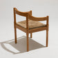 WITHOUT PRICE / SET OF 6 STRAW AND WOOD CHAIRS, VICO MAGISTRETTI, CASSINA, 1960s 