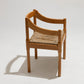 WITHOUT PRICE / SET OF 6 STRAW AND WOOD CHAIRS, VICO MAGISTRETTI, CASSINA, 1960s 