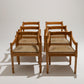 WITHOUT PRICE / SET OF 6 STRAW AND WOOD CHAIRS, VICO MAGISTRETTI, CASSINA, 1960s 