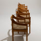 WITHOUT PRICE / SET OF 6 STRAW AND WOOD CHAIRS, VICO MAGISTRETTI, CASSINA, 1960s 