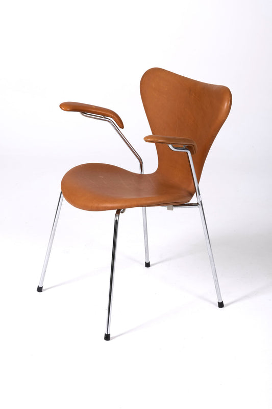 ARNE JACOBSEN LEATHER ARMCHAIR, 1960s