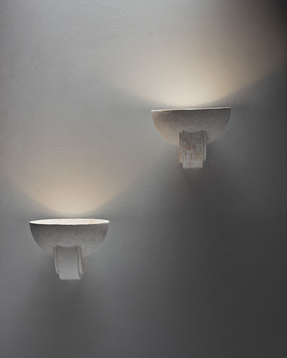 PAIR OF PLASTER WALL SCONCES, 1940s