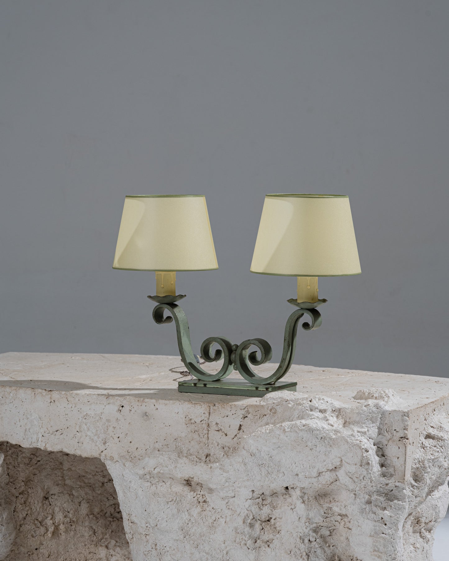 LAMPE À POSER EN BRONZE ET MIROIR, 1950s