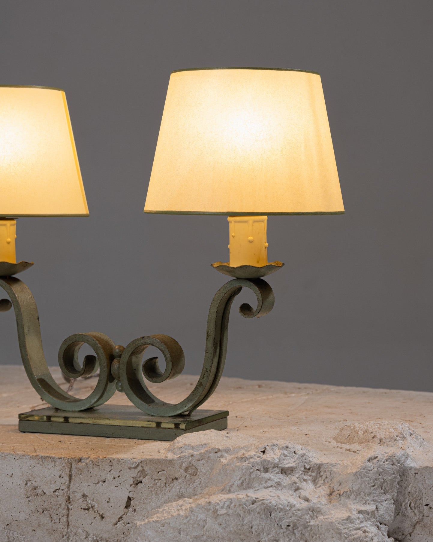 LAMPE À POSER EN BRONZE ET MIROIR, 1950s