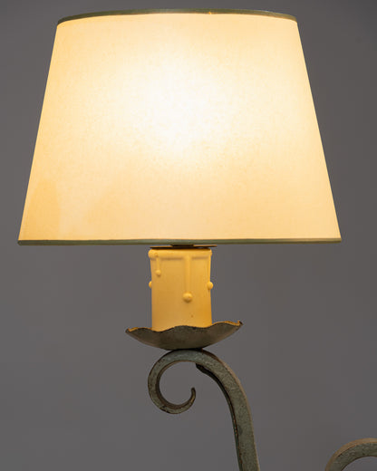 LAMPE À POSER EN BRONZE ET MIROIR, 1950s