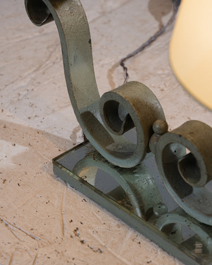 LAMPE À POSER EN BRONZE ET MIROIR, 1950s