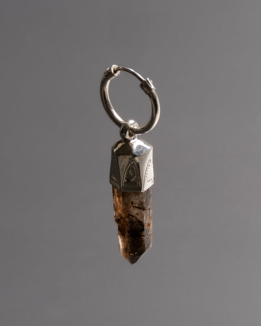 BOUCLE D'OREILLE EN ARGENT 925 ET FOSSILE