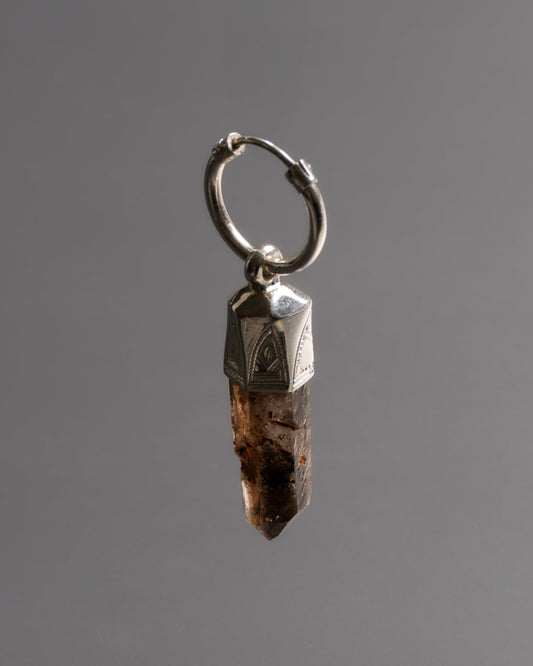 BOUCLE D'OREILLE EN ARGENT 925 ET FOSSILE