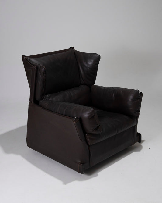 Skinn lenestol "Viola d'Amore", Martini Piero, Cassina, 1970 -tallet