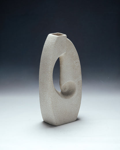 VASE EN FAÏENCE MOULÉE, ROBERTO RIGON, 1960s