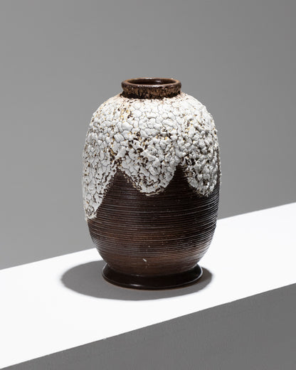 STONEWARE VASE WITH CRACKED DECORATION, LOUIS-AUGUSTE DAGE, 1940s