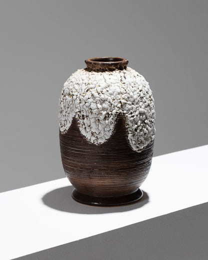 STONEWARE VASE WITH CRACKED DECORATION, LOUIS-AUGUSTE DAGE, 1940s