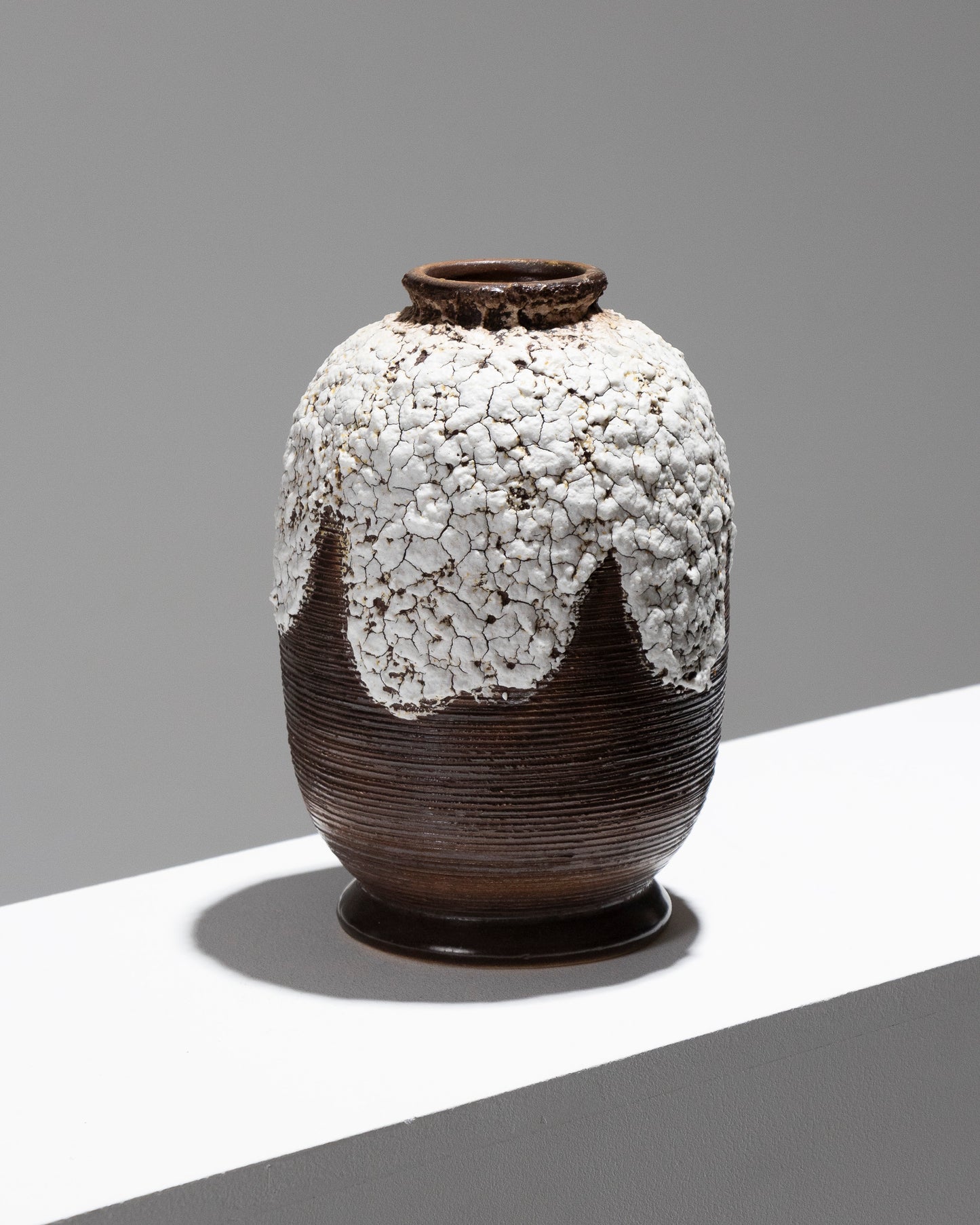 STONEWARE VASE WITH CRACKED DECORATION, LOUIS-AUGUSTE DAGE, 1940s