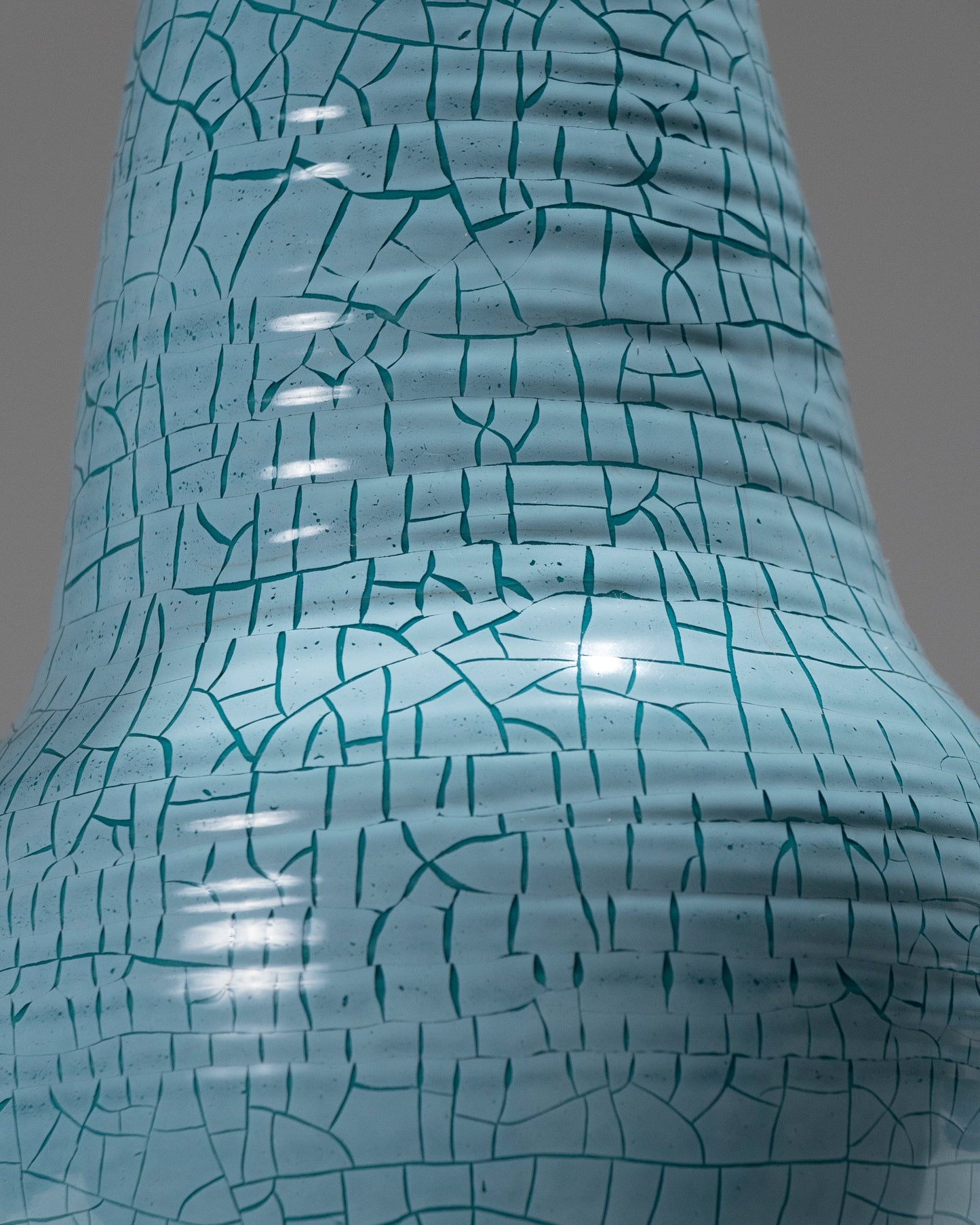 VASE CONIQUE EN CÉRAMIQUE TURQUOISE, ACCOLAY, 1950s