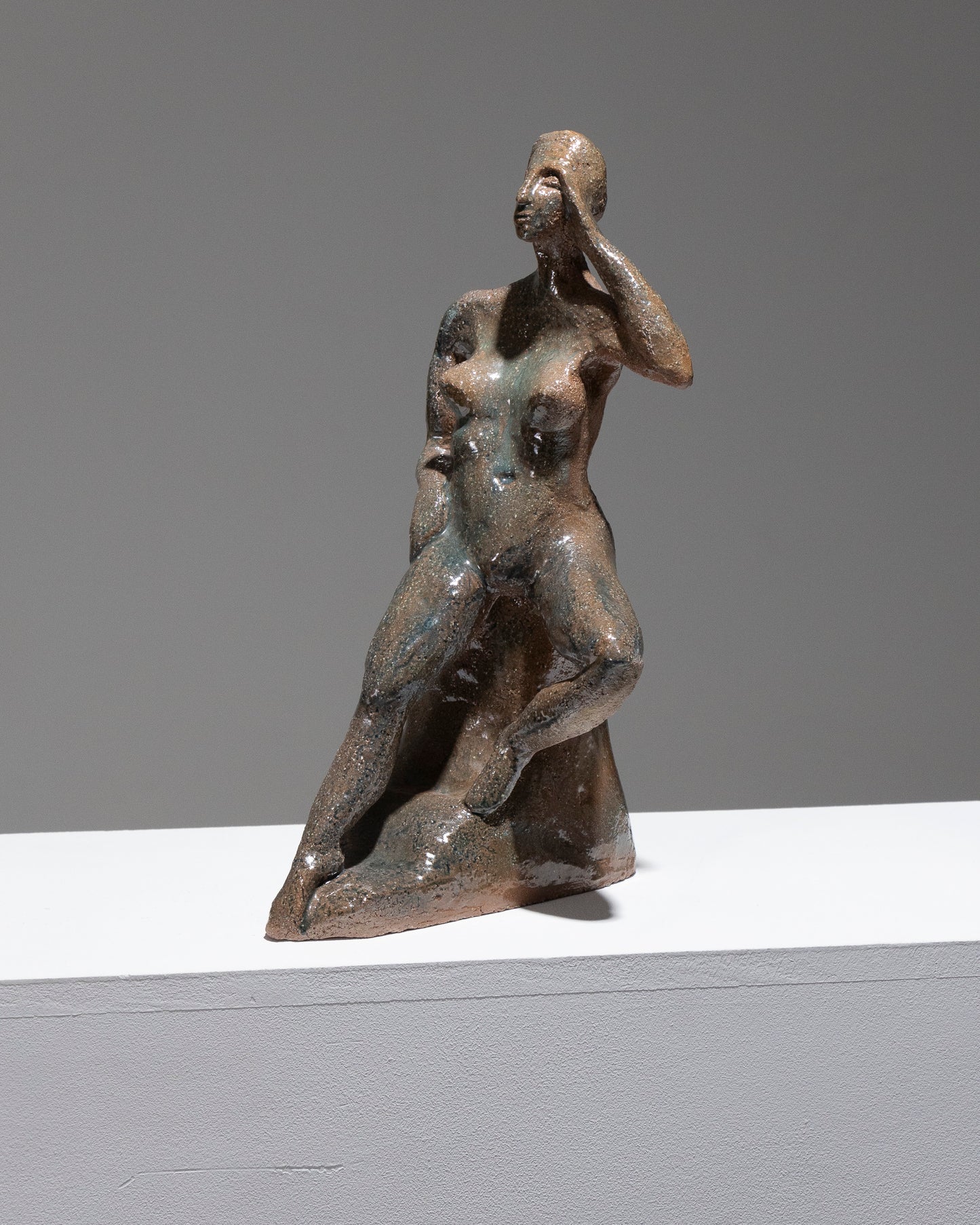 SCULPTURE OF A WOMAN IN GLAZED STONEWARE, 1950s