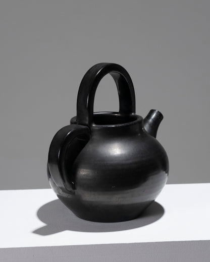 Black Ceramic Jug Vase, 1950 -tallet